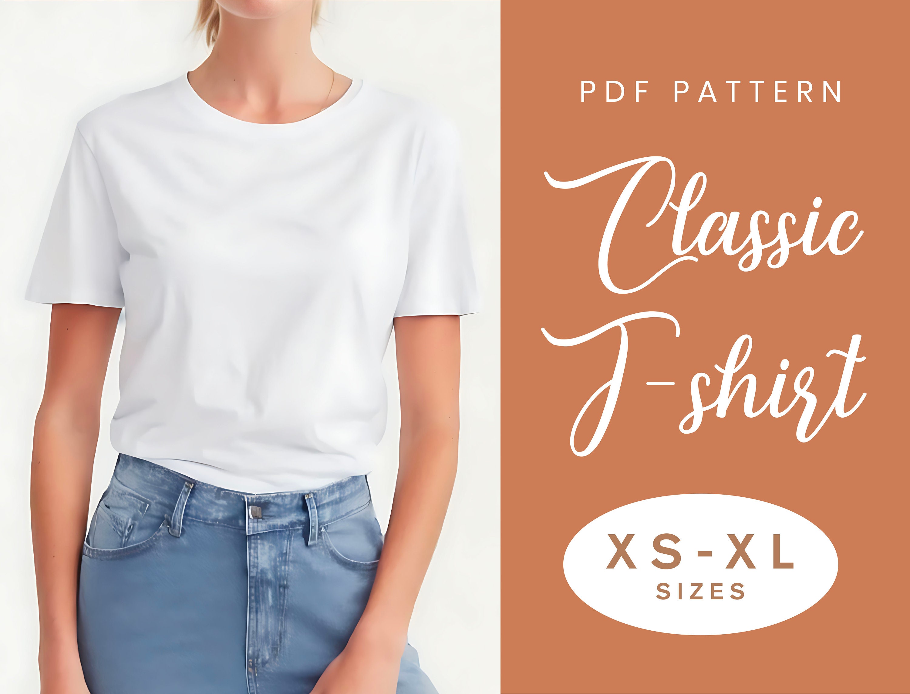 Staple T-shirt Easy PDF Sewing Download XS-XL Instant Digital Etsy Australia Women\'s Pattern 