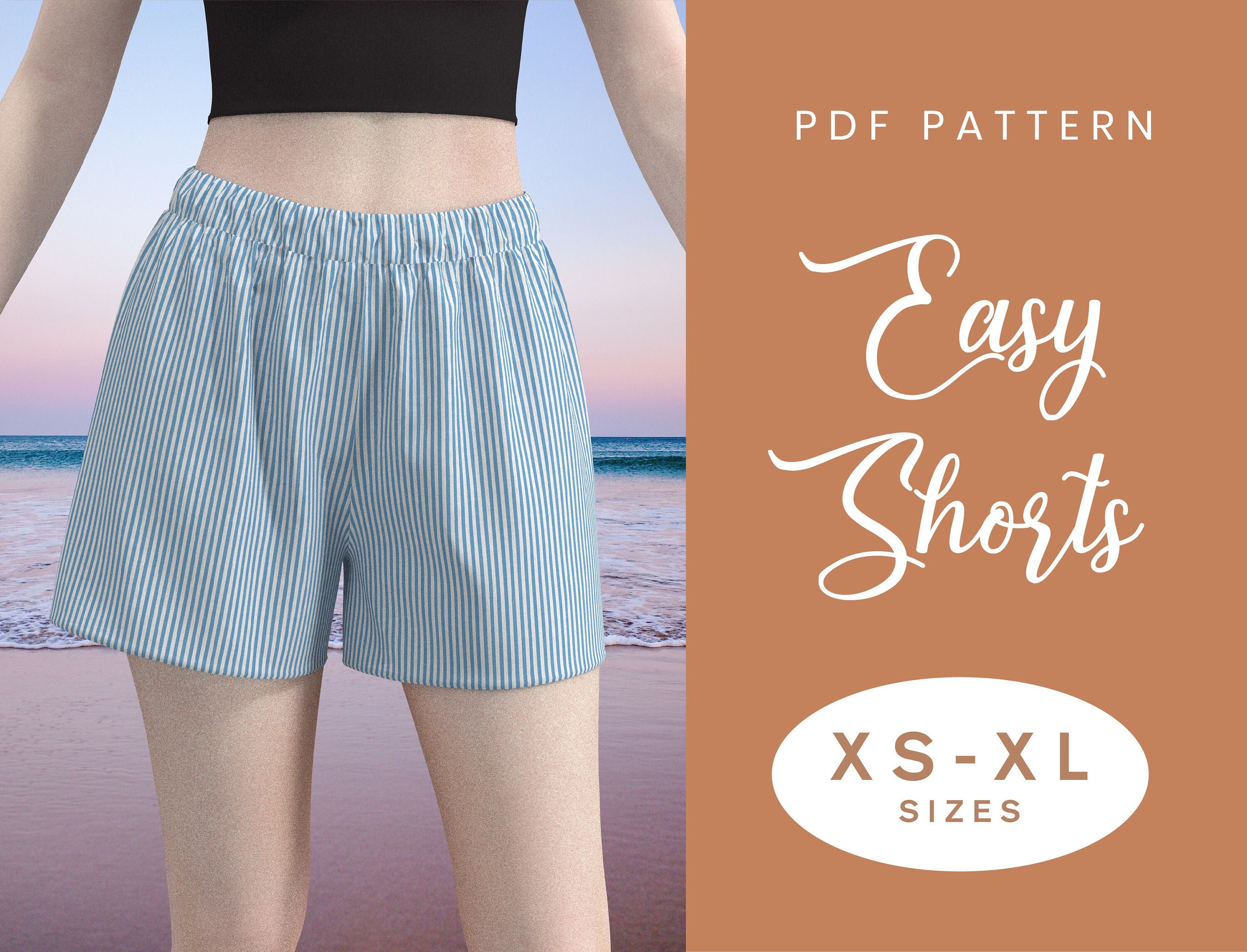 Genre Archaïsch vaas Shorts Sewing Pattern XS-XL Instant Download Easy - Etsy
