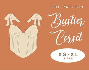 Bustier Corset Sewing Pattern | XS-XL | Trendy Top Bodycon | Digital PDF |  Instant Download