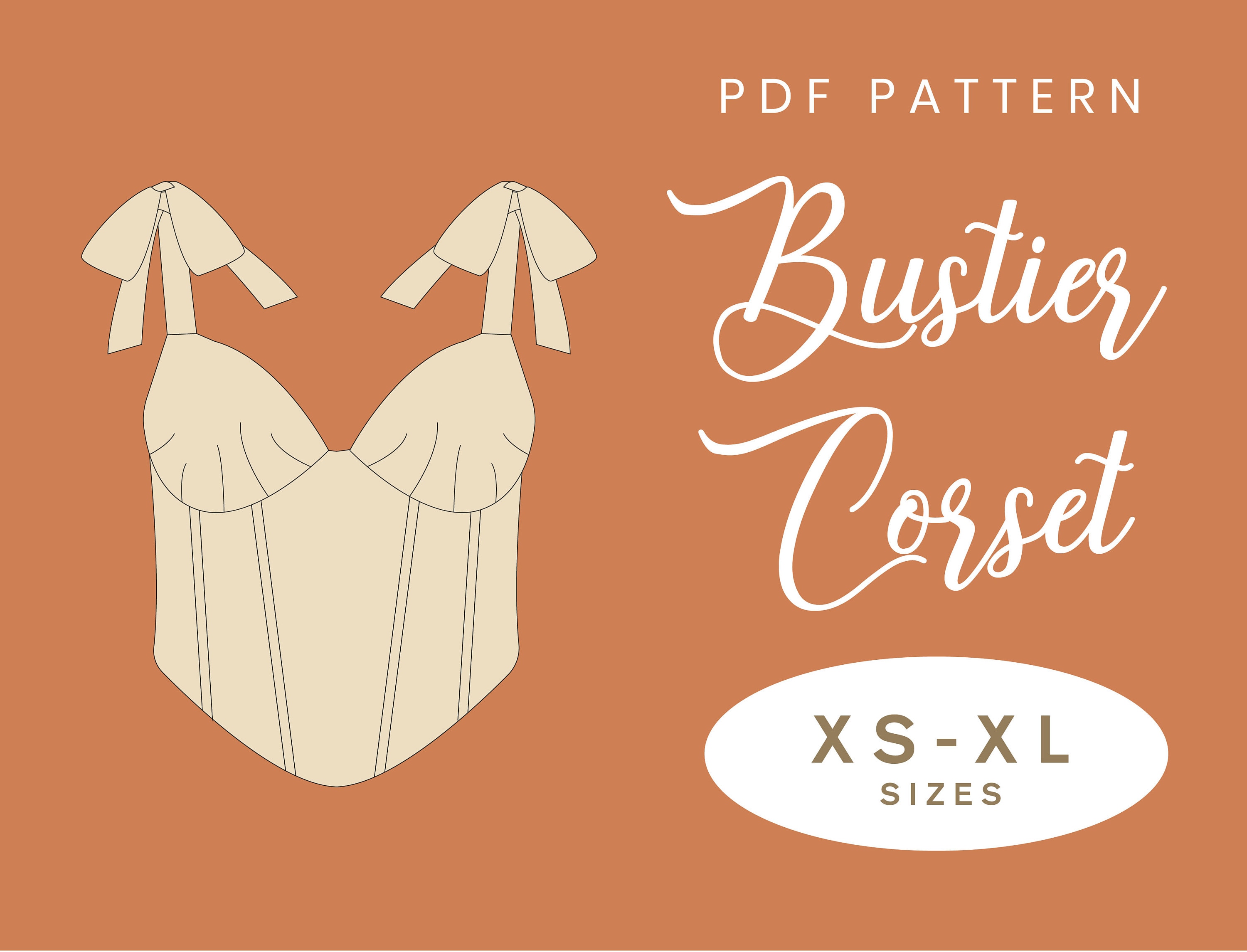 Bustier Corset Sewing Pattern XS-XL Trendy Top Bodycon Digital PDF