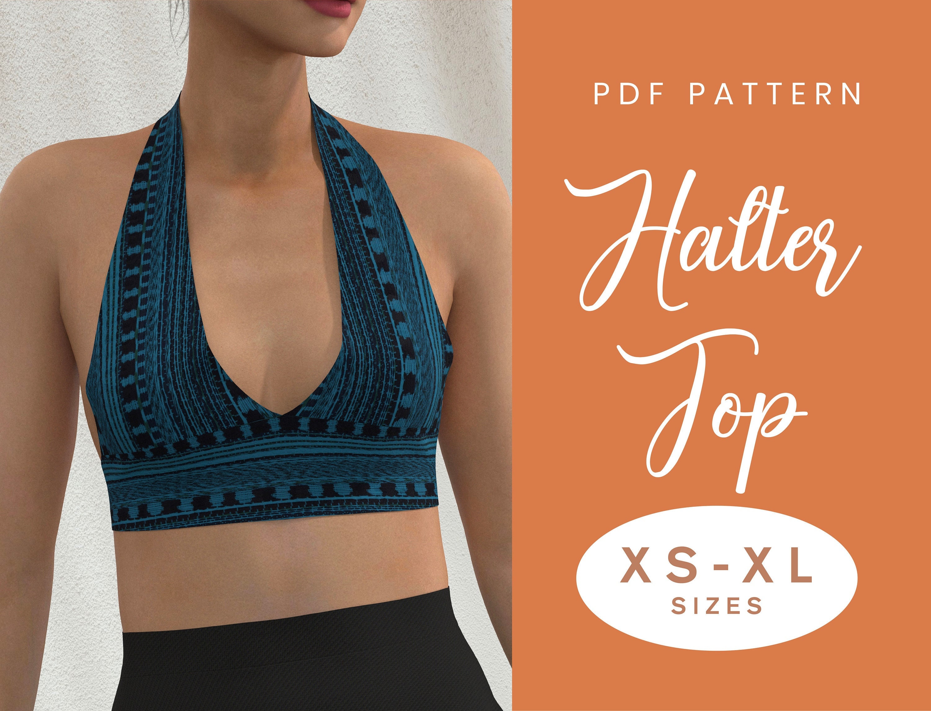 Halter Top Sewing Pattern XS-XL Instant Download Easy Digital PDF 