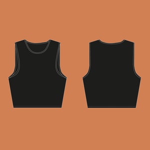 Crop Tank Top Schnittmuster XS-XL Sofortiger Download Einfaches digitales PDF Bild 4