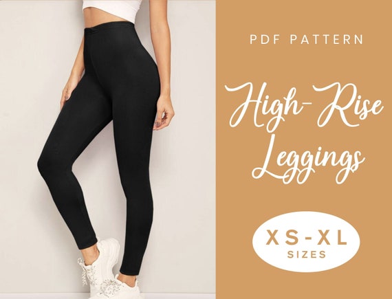 High Rise Leggings Sewing Pattern Pants XS-XL