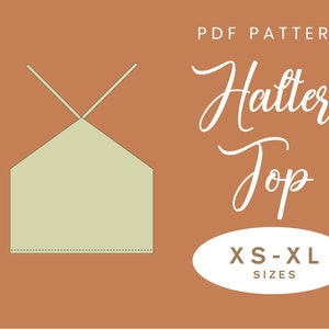 Halter Crop Top Sewing Pattern | XS-XL | Instant Download | Easy Digital PDF