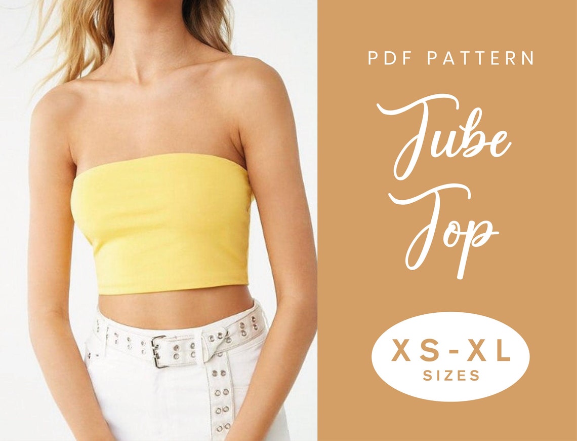 Tube Top Sewing Pattern Strapless Top XSXL Instant Etsy