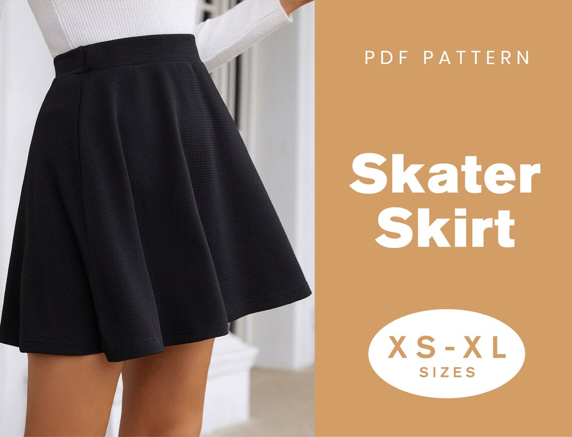 Skater Skirt Sewing Pattern XSXL Instant Download Easy Etsy UK