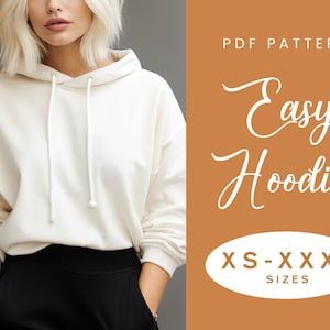 Women's Hoodie Sewing Pattern | XS-XXXL | Instant Download | Easy Digital PDF | Oversized Girl Sweatshirt Hooded Sweater Loungewear