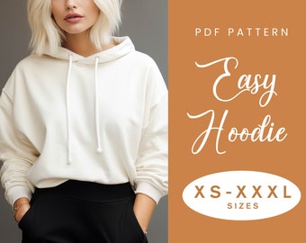 Women's Hoodie Sewing Pattern | XS-XXXL | Instant Download | Easy Digital PDF | Oversized Girl Sweatshirt Hooded Sweater Loungewear