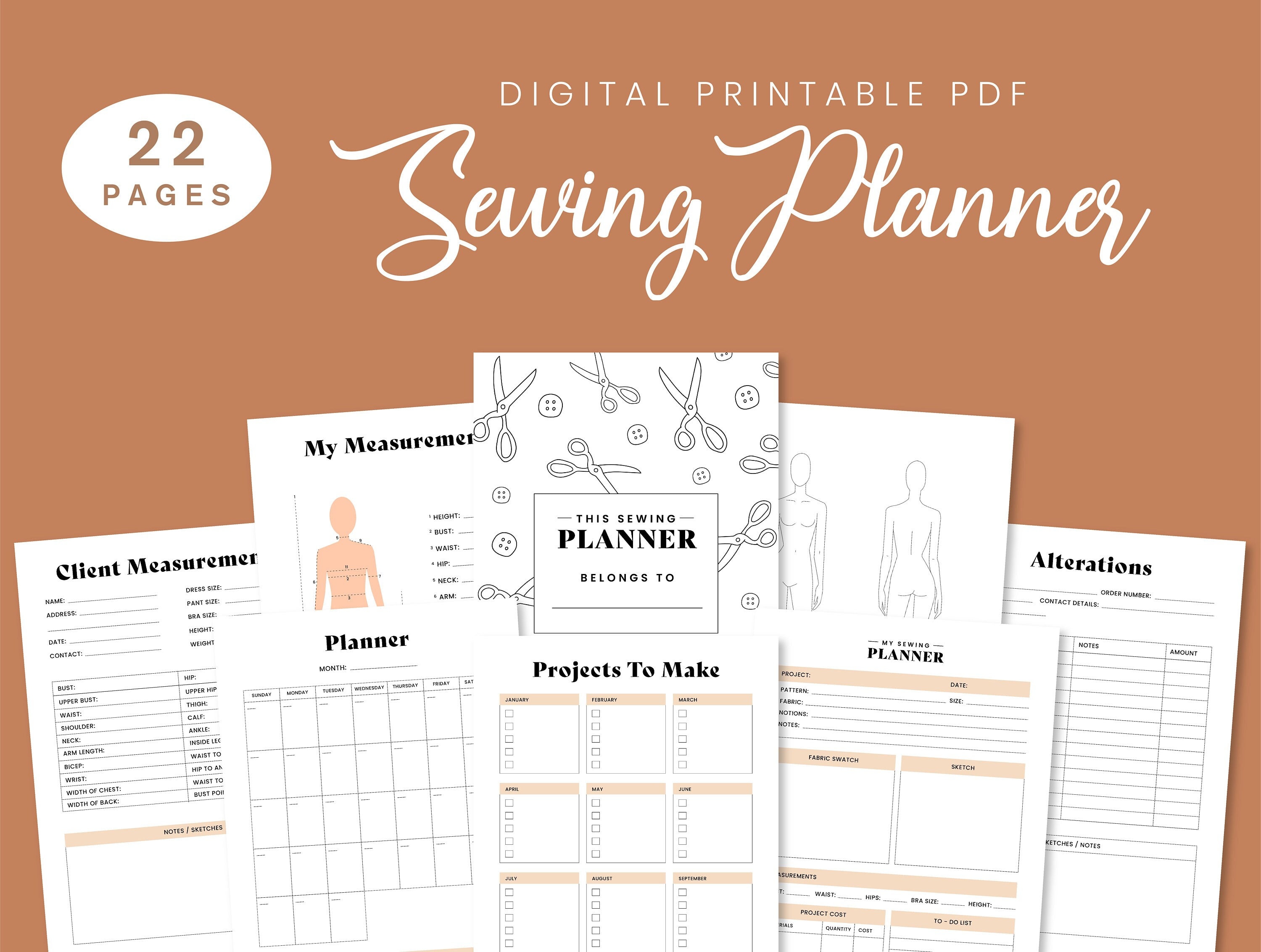 Fabric Organizer Set PDF Download Pattern – Sewing Illustration