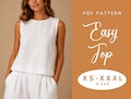 Linen Tank Top Sewing Pattern | XS-XXXL | Instant Download | Easy PDF | Sleeveless  Summer Blouse | Round Neck | Loose Top product logo