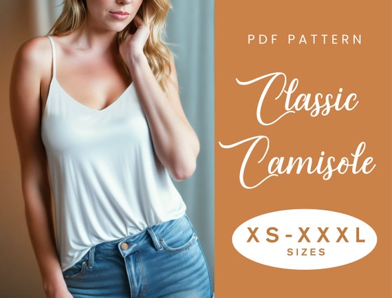Camisole Top Sewing Pattern | XS-XXXL | Instant Download | Easy Digital PDF | V-neck Cami Top | Classic Summer Top
