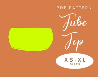 Cartamodello per parte superiore del tubo / XS-XL / Download istantaneo / Stile a fascia / PDF digitale facile