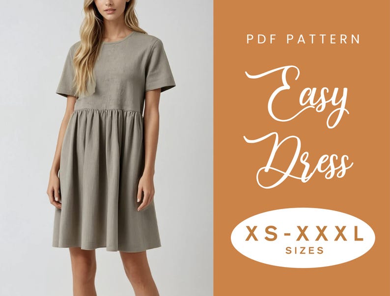 Cotton Dress Sewing Pattern | XS-XXXL | Instant Download | Easy PDF ...