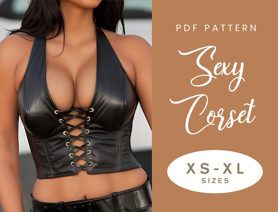 Sexy Corset Top Sewing Pattern XS-XL Lace up Bustier Cosplay Digital PDF  Instant Download 