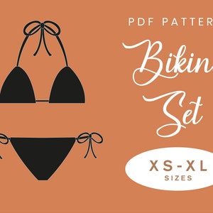 Bikini Set Sewing Pattern Top and Bottoms XS-XL Instant Download Easy Digital PDF image 1