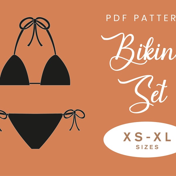 Bikini Set Sewing Pattern Top and Bottoms | XS-XL | Instant Download | Easy Digital PDF