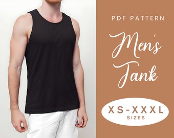 Mens Top Sewing Pattern | XS-XXXL | Instant Download | Easy Digital PDF | Tank Top T-Shirt