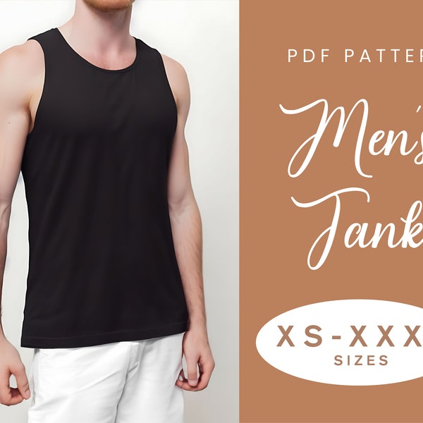 Mens Top Sewing Pattern | XS-XXXL | Instant Download | Easy Digital PDF | Tank Top T-Shirt