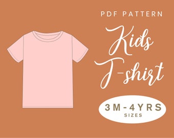 Schnittmuster Kinder T-shirt | 3M-4YRS | PDF Sofort-Download | Baby T Shirt Ärmel