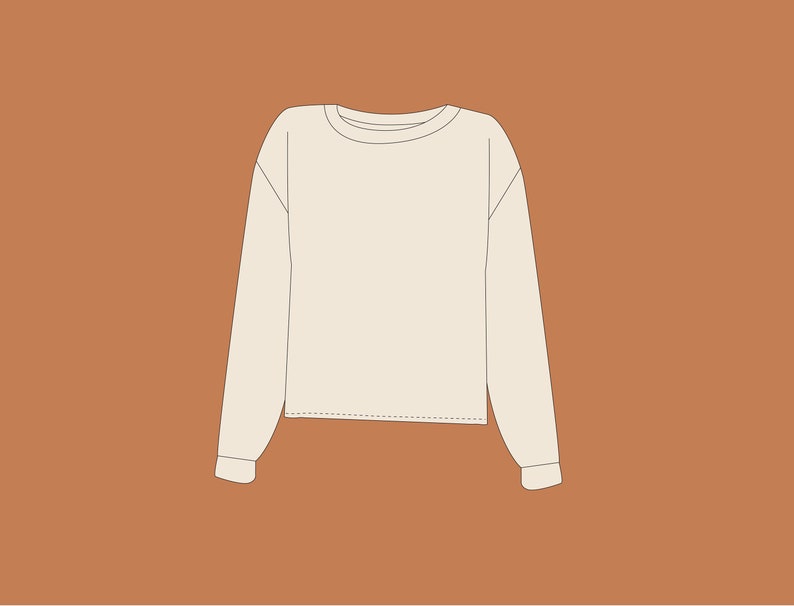 Einfaches Pullover Schnittmuster XS-XXXL PDF Sofort-Download Frauen Drop Schulter Pullover Bild 4