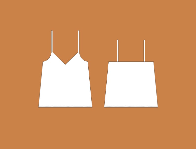 Patrón de costura top camisola / XS-XXXL / Descarga instantánea / PDF digital fácil / Top camisola con cuello en V / Top clásico de verano imagen 5