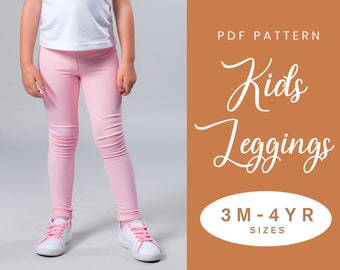 Kids Leggings Sewing Pattern | 3M-4YRS | PDF Instant Download | Baby Trousers Leggings Pants