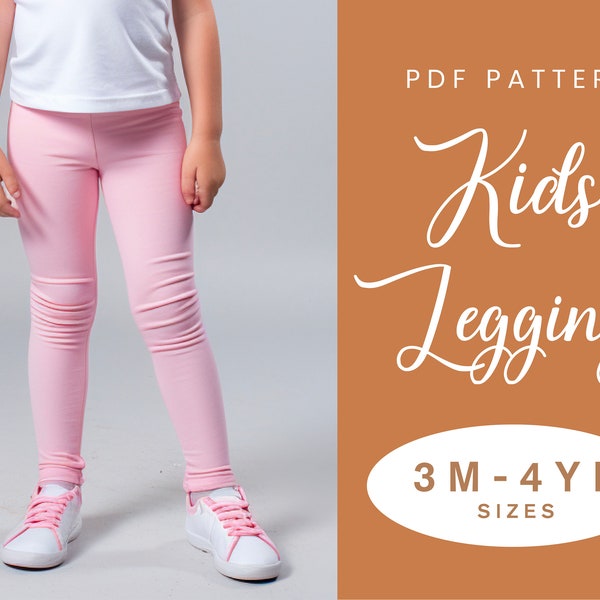 Patron de couture de leggings pour enfants | 3 mois-4 ans | Téléchargement instantané PDF | Pantalons bébé Leggings