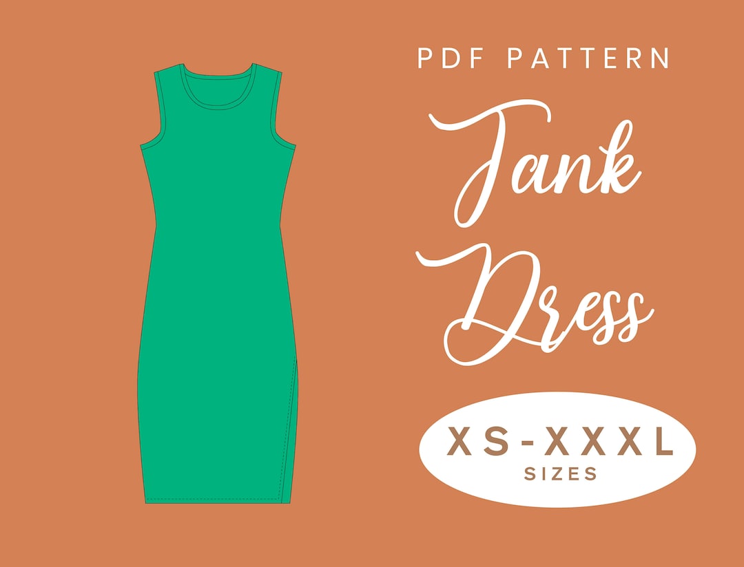 Tank Dress Sewing Pattern XSXXXL Instant Download Easy Digital PDF