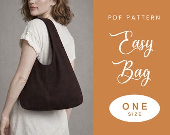 Hobo Bag Sewing Pattern | One Size | Instant Download | Easy Digital PDF | Women's Handbag | Shoulder Bag | Sewing Gift