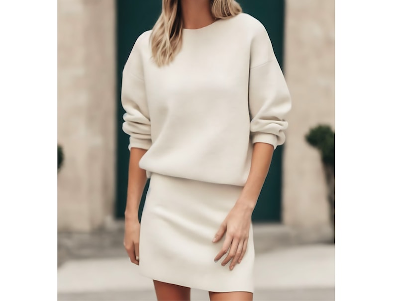 Einfaches Pullover Schnittmuster XS-XXXL PDF Sofort-Download Frauen Drop Schulter Pullover Bild 2