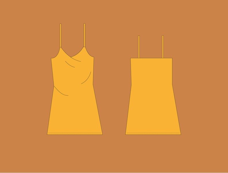 Cowl Neck Slip Dress Sewing Pattern XS-XL Instant Download Easy Digital PDF image 5