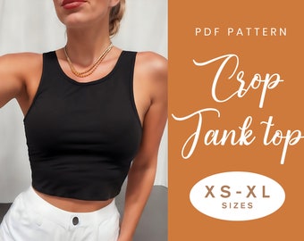 Crop Tank Top Sewing Pattern | XS-XL | Instant Download | Easy Digital PDF