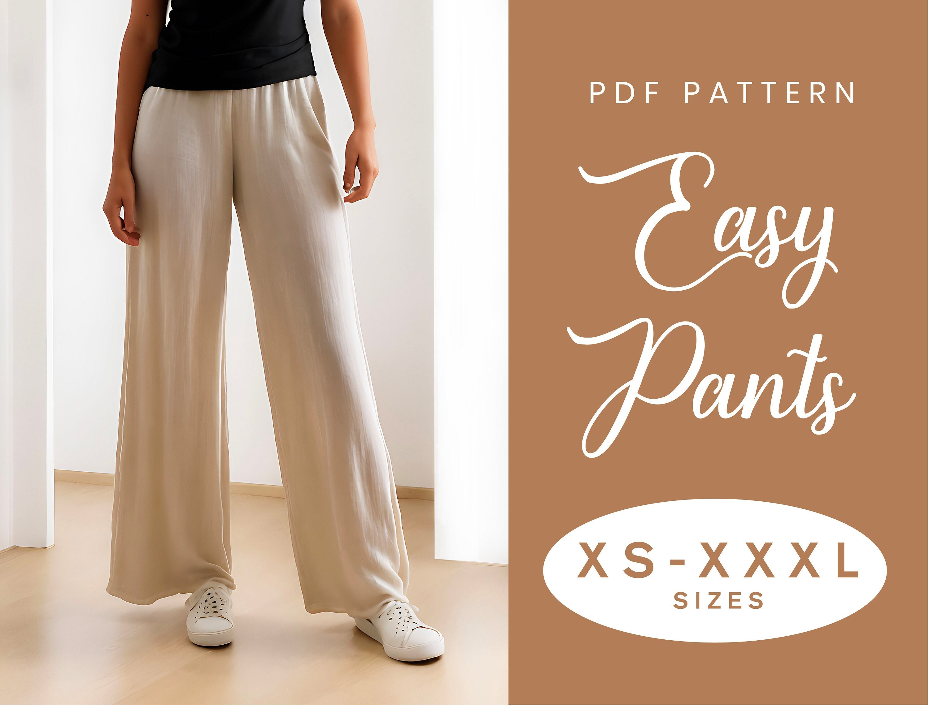 Wide Leg Pant Sewing Pattern | XS-XXXL | Instant Download