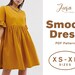 Gathered Smock Dress Sewing Pattern | Short Sleeve | XS-XL | Instant Download | Easy Digital PDF 
