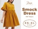 Gathered Smock Dress Sewing Pattern | Short Sleeve | XS-XL | Instant Download | Easy Digital PDF
