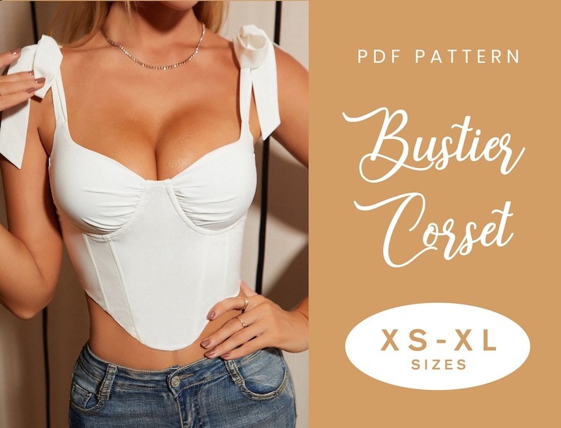 Bustier Corset Sewing Pattern | XS-XL | Trendy Top Bodycon | Digital PDF |  Instant Download 