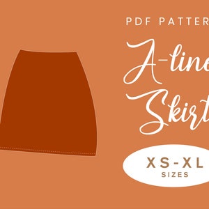 A-line Mini Skirt Sewing Pattern | High Waisted | XS-XL | Instant Download | Easy Digital PDF
