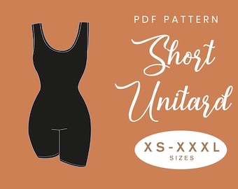 Jumpsuit Sewing Pattern | XS-XXXL | Instant Download | Easy Digital PDF | Stretchy Short Unitard Leggings Yoga Pants