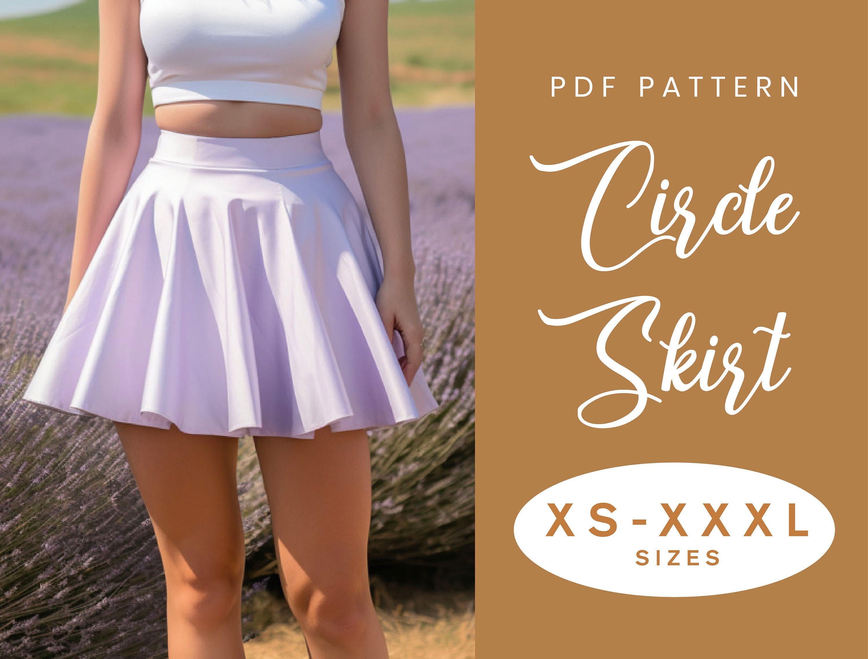 Sewing Pattern Flared Skirt Pattern, Circle Skirt Pattern, Easy