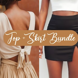 Women's Sewing Pattern Bundle | XS-XXXL | Easy Summer Top and Skirt Patterns | Easy Digital PDF