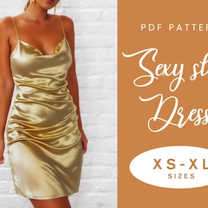 Cowl Neck Slip Dress Sewing Pattern | XS-XL | Instant Download | Easy Digital PDF