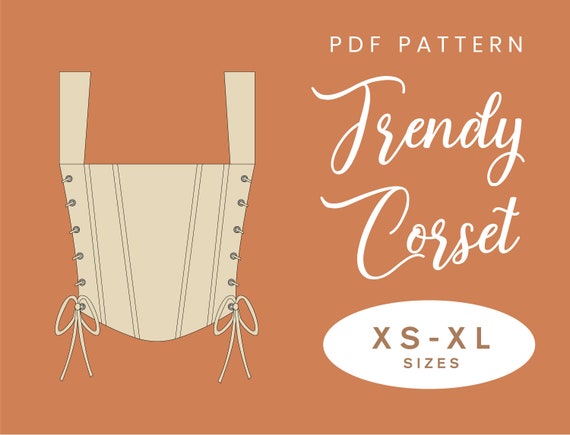 Trendy Corset Top Sewing Pattern XS-XL Lace up Side Bustier Digital PDF  Instant Download -  Canada
