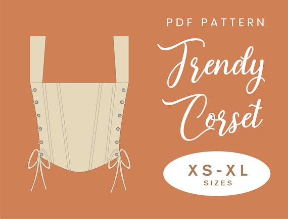 Korsett Top Sweetheart Bustier Pdf Schnittmuster Größen XS-2XL US