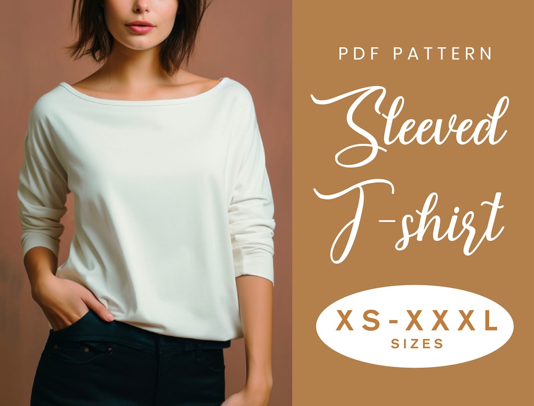 Boat Neck T-shirt Women's Sewing Pattern XS-XXXL Instant