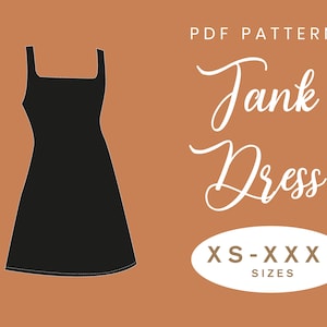 Tank Dress Sewing Pattern | XS-XXXL | Loose Summer Autumn Dress | Easy Digital PDF