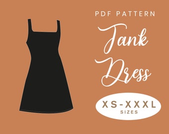 Tank Dress Sewing Pattern | XS-XXXL | Loose Summer Autumn Dress | Easy Digital PDF