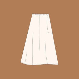 Maxi Skirt Sewing Pattern XS-XXXL Instant Download Easy Digital PDF Women's Long Elastic Waist Skirt image 5