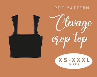 Patrón de costura Crop Tank Top / XS-XXXL / Descarga instantánea / PDF digital fácil