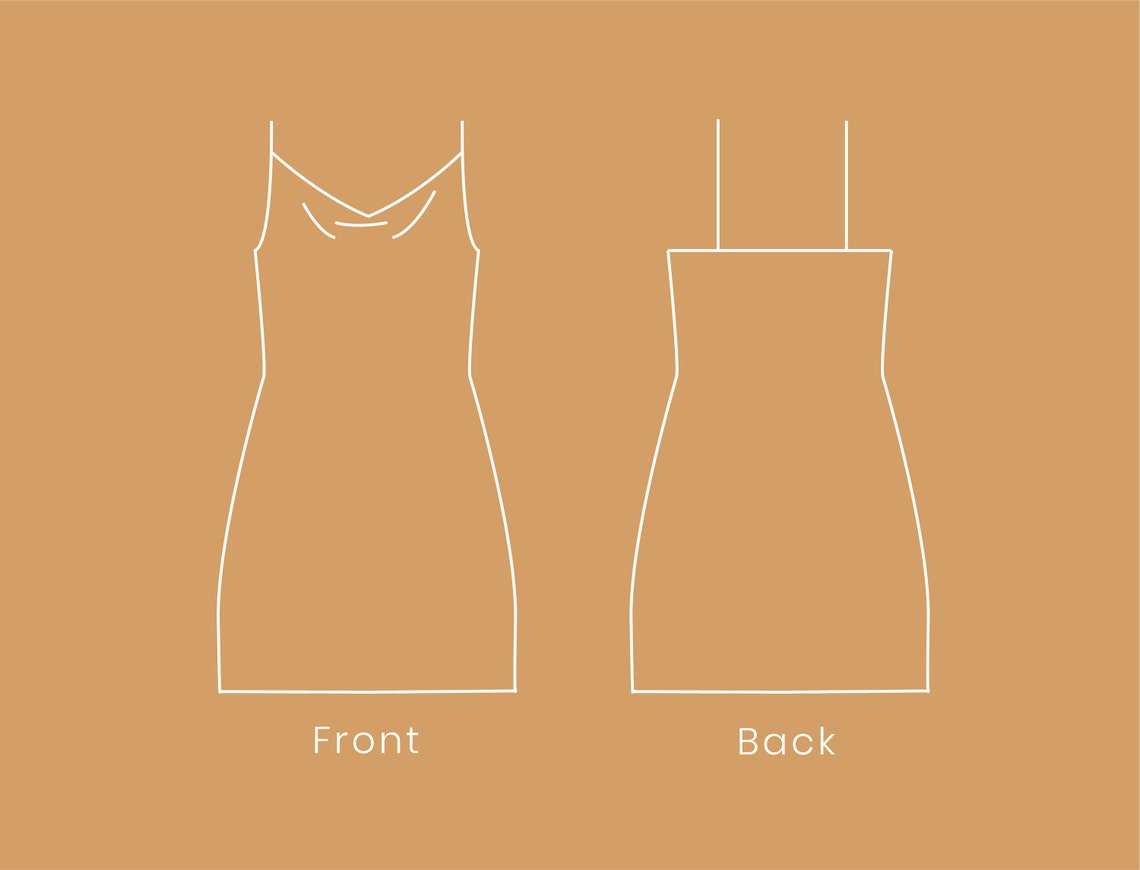 Cowl Neck Slip Dress Sewing Pattern XSXL Instant Download Etsy UK