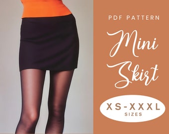 Ultra Mini Skirt Sewing Pattern | XS-XXXL | Instant Download | Digital PDF | Low Rise Stretch Women's Skirt Y2K